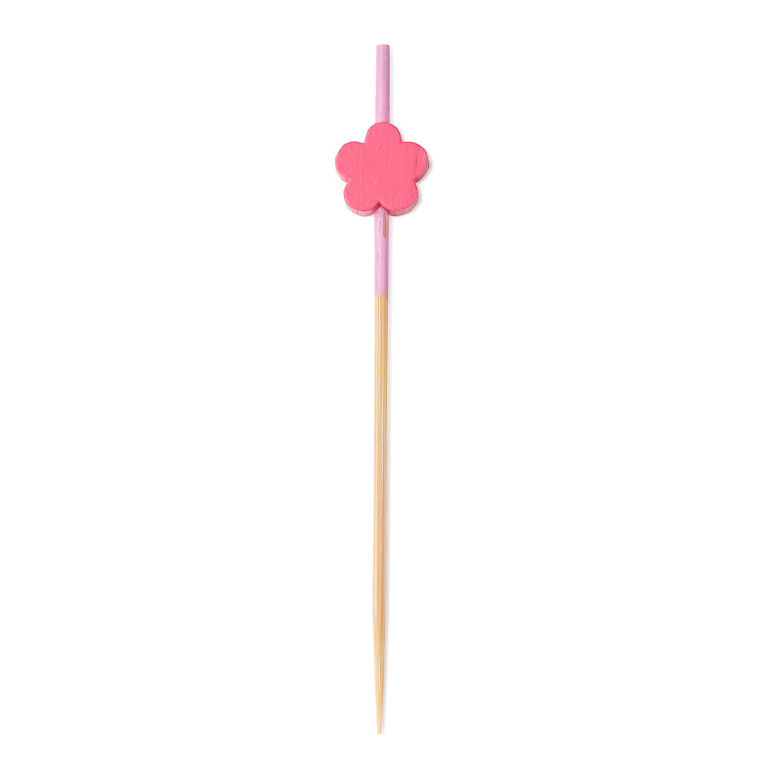 Pixy Pink Bamboo Flower Pick - 3 1/2" - 100 count box