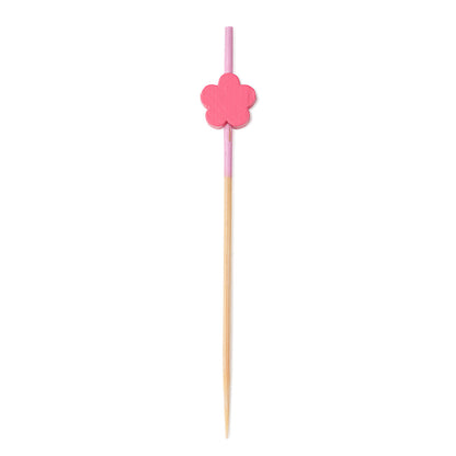 Pixy Pink Bamboo Flower Pick - 3 1/2" - 1000 count box