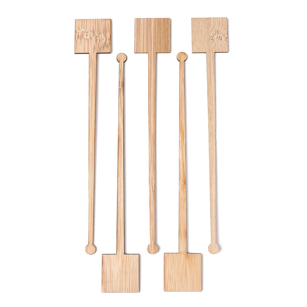 Restpresso Natural Bamboo Coffee Stirrer - Square Top - 7" - 100 count box