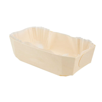 Taipei Poplar Baking / Serving Container - with Paper Liner - 7 1/4" x 4 1/2" x 2 1/4" - 100 count box