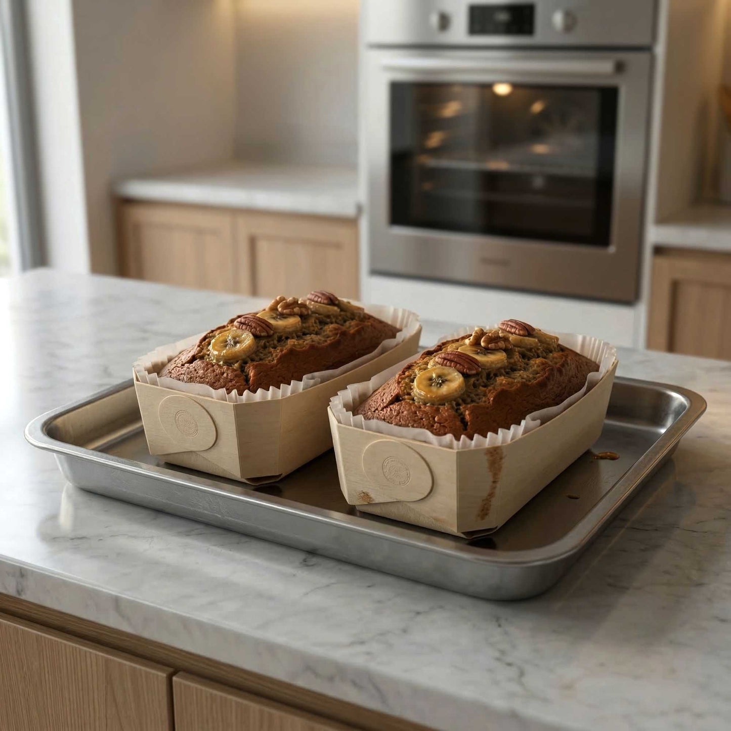 Taipei Poplar Baking / Serving Container - with Paper Liner - 7 1/4" x 4 1/2" x 2 1/4" - 100 count box