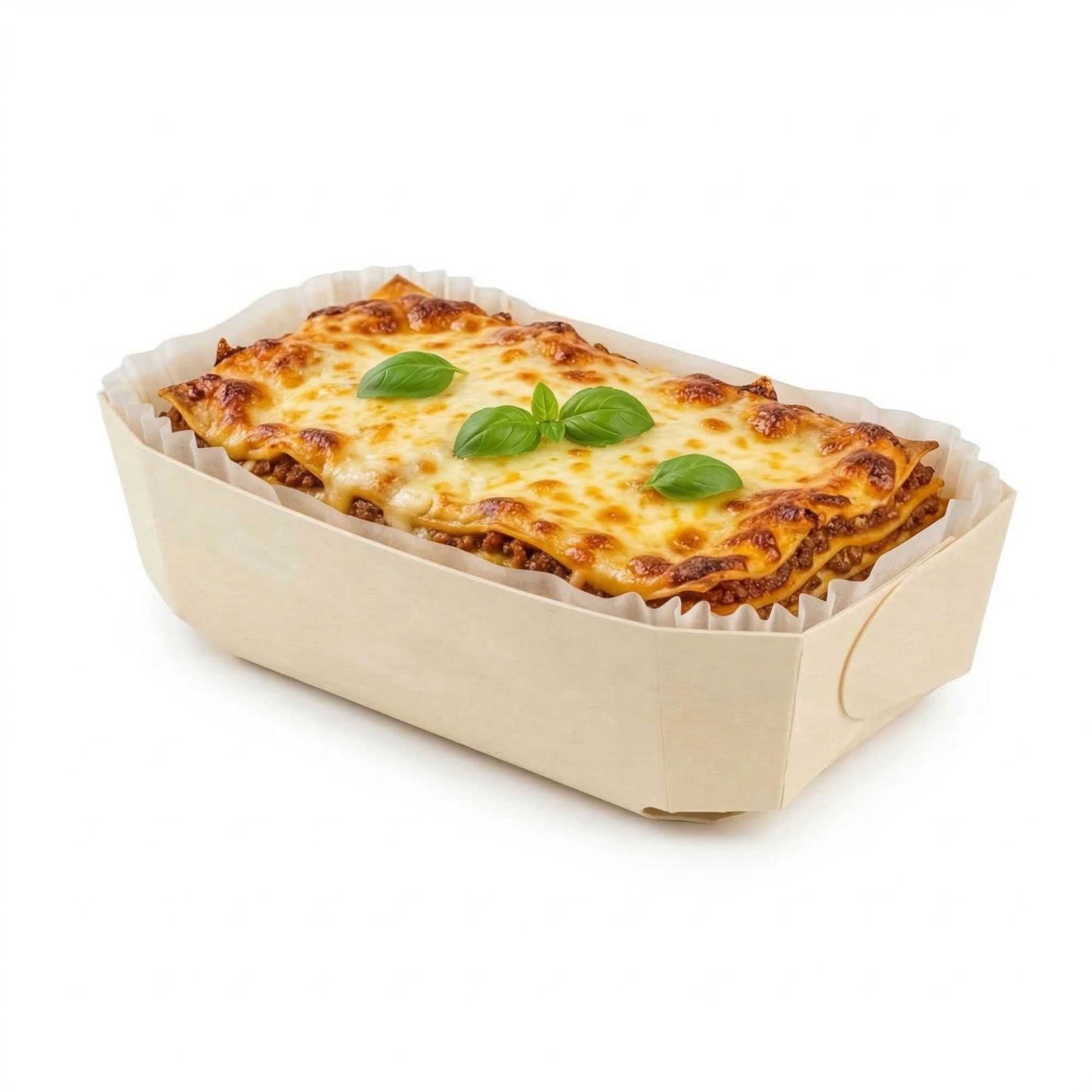 Taipei Poplar Baking / Serving Container - with Paper Liner - 7 1/4" x 4 1/2" x 2 1/4" - 100 count box