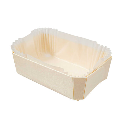 Taipei Poplar Baking / Serving Container - with Paper Liner - 5 1/2" x 3 1/2" x 1 3/4" - 100 count box
