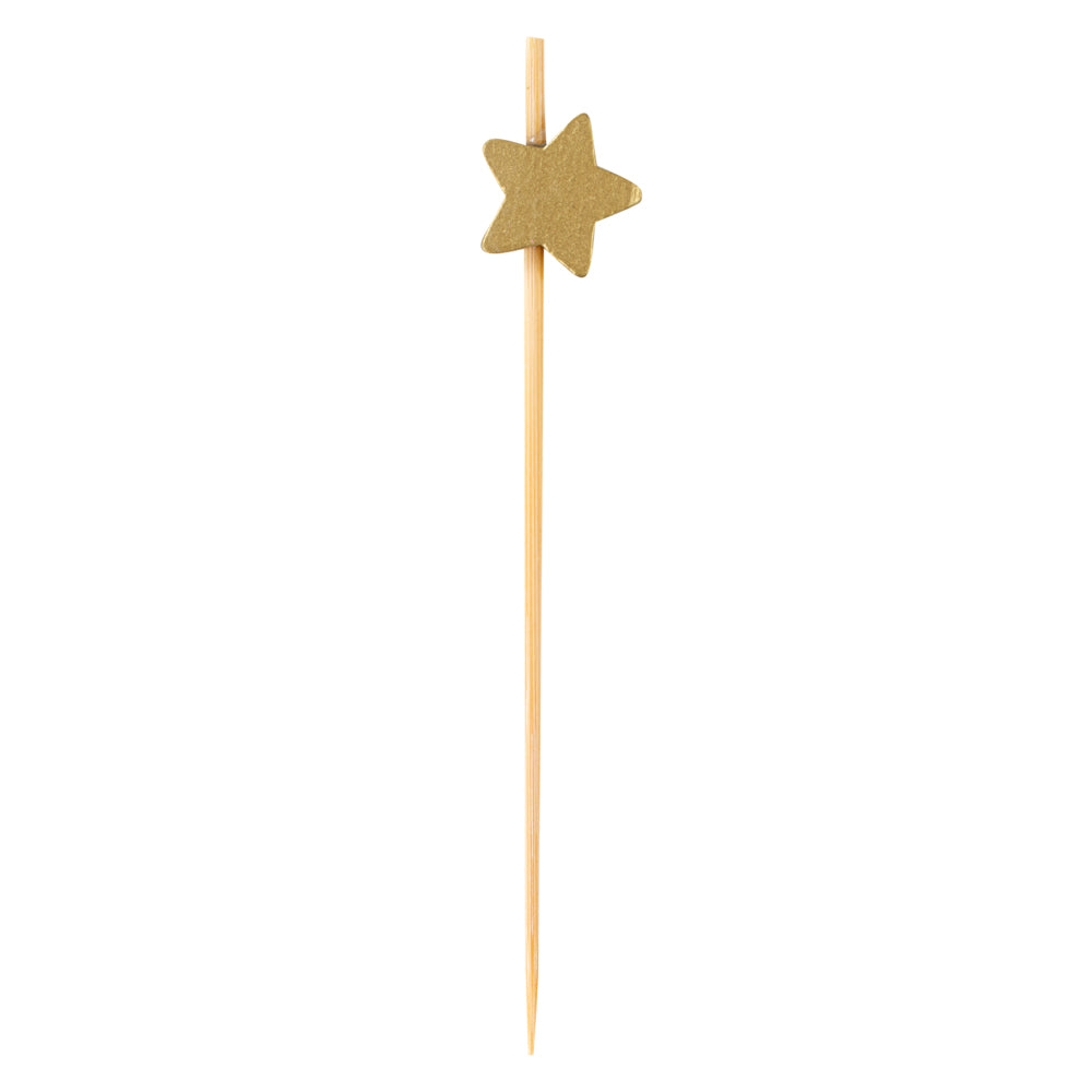 Pixy Gold Bamboo Star Pick - 3 1/2" - 1000 count box