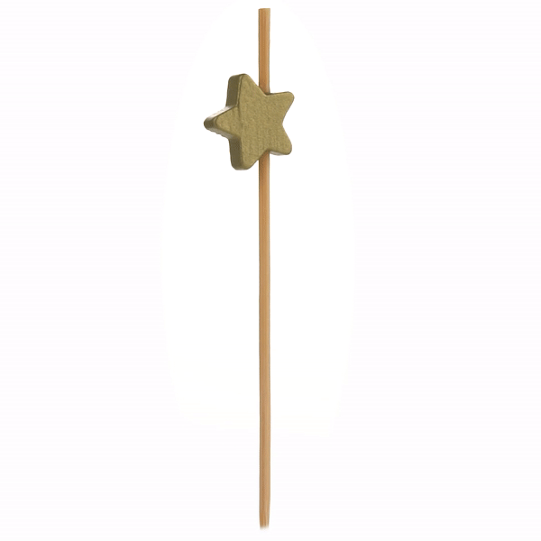 Pixy Gold Bamboo Star Pick - 3 1/2" - 100 count box