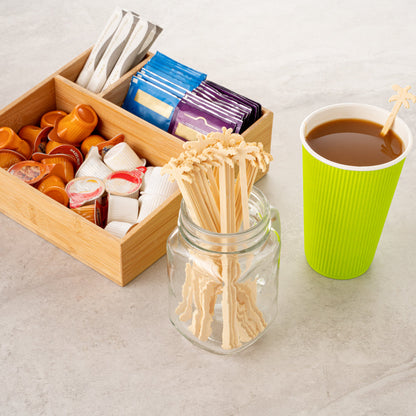 Restpresso Natural Bamboo Palm Tree Stirrer - 7" - 1000 count box