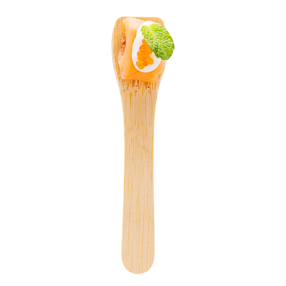 Eco Luxe Rounded Square Natural Bamboo Tasting Spoon - 3 1/2" - 100 count box