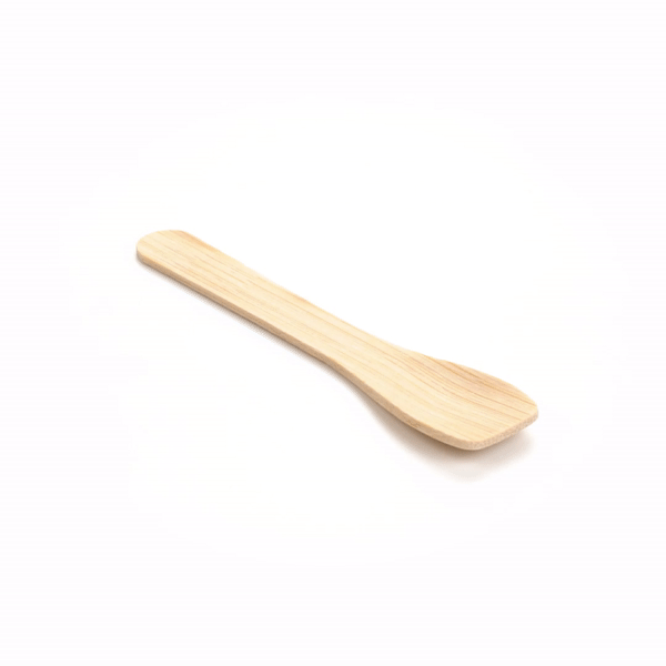 Eco Luxe Rounded Square Natural Bamboo Tasting Spoon - 3 1/2" - 100 count box