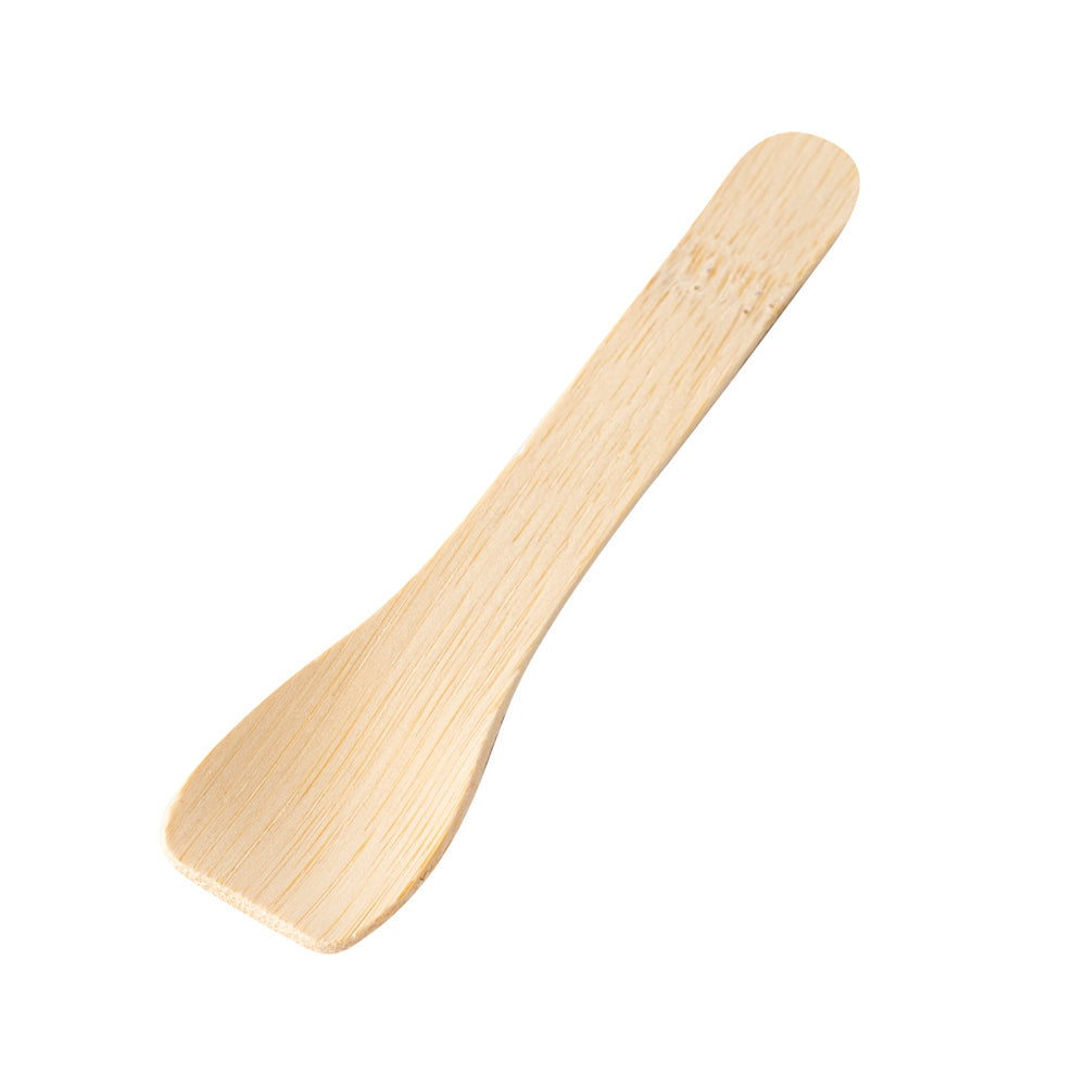 Eco Luxe Rounded Square Natural Bamboo Tasting Spoon - 3 1/2" - 100 count box