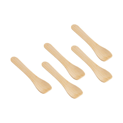 Eco Luxe Rounded Square Natural Bamboo Tasting Spoon - 3 1/2" - 100 count box