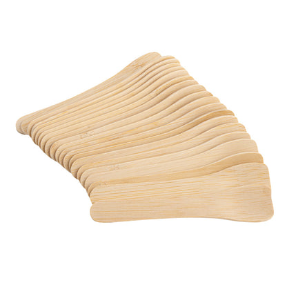 Eco Luxe Rounded Square Natural Bamboo Tasting Spoon - 3 1/2" - 100 count box