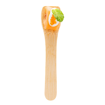 Eco Luxe Rounded Square Natural Bamboo Tasting Spoon - 3 1/2" - 1000 count box