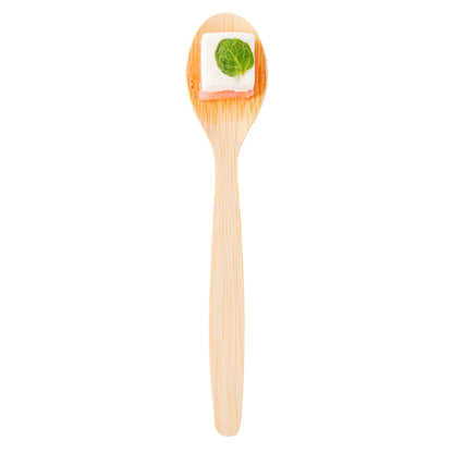 Eco Luxe Round Natural Bamboo Tasting Spoon - 4 3/4" - 100 count box