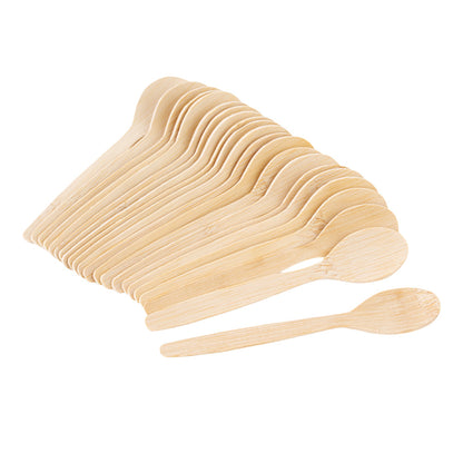 Eco Luxe Round Natural Bamboo Tasting Spoon - 4 3/4" - 100 count box