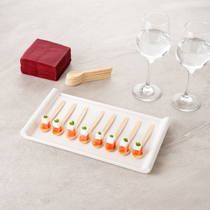 Eco Luxe Round Natural Bamboo Tasting Spoon - 4 3/4" - 100 count box