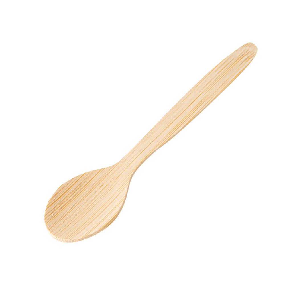 Eco Luxe Round Natural Bamboo Tasting Spoon - 4 3/4" - 1000 count box