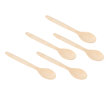 Eco Luxe Round Natural Bamboo Tasting Spoon - 4 3/4" - 1000 count box
