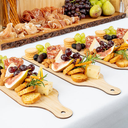 Nature Tek Bamboo Disposable Cheese / Charcuterie Board - 11 3/4" x 3 1/2" - 2 count box