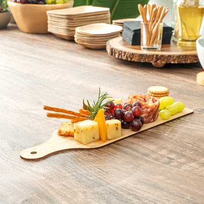 Nature Tek Bamboo Disposable Cheese / Charcuterie Board - 11 3/4" x 3 1/2" - 2 count box