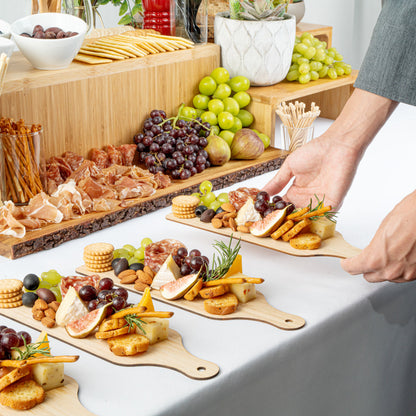 Nature Tek Bamboo Disposable Cheese / Charcuterie Board - 11 3/4" x 3 1/2" - 2 count box