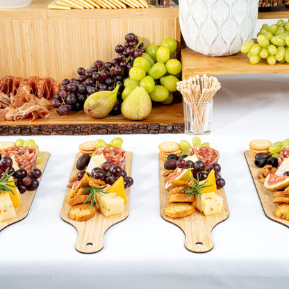 Nature Tek Bamboo Disposable Cheese / Charcuterie Board - 11 3/4" x 3 1/2" - 2 count box