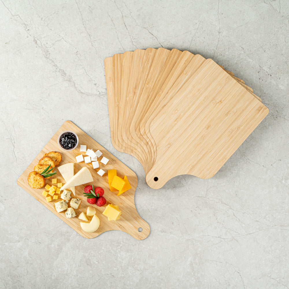 Nature Tek Bamboo Disposable Cheese / Charcuterie Board - 11 3/4" x 7" - 2 count box