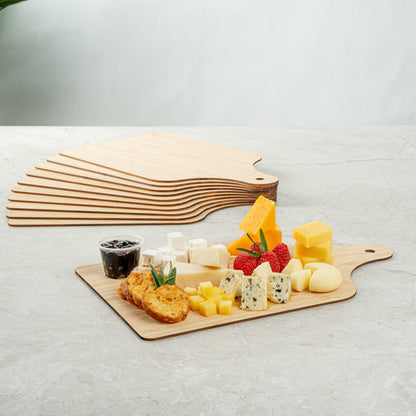 Nature Tek Bamboo Disposable Cheese / Charcuterie Board - 11 3/4" x 7" - 20 count box