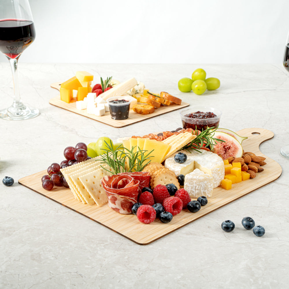 Nature Tek Bamboo Disposable Cheese / Charcuterie Board - 15 3/4" x 9 3/4" - 20 count box