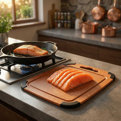 Nature Tek Wood Cutting Board - with Juice Groove, Handle - 11 3/4" x 9 1/4" - 1 count box