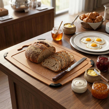 Nature Tek Wood Cutting Board - with Juice Groove, Handle - 17 1/4" x 12 3/4" - 1 count box