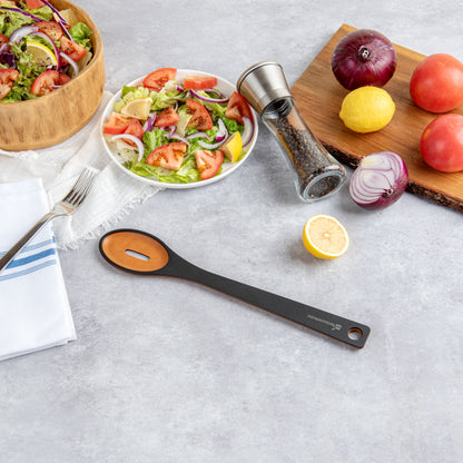 Nature Tek Black Wood Slotted Spoon - 13" - 1 count box