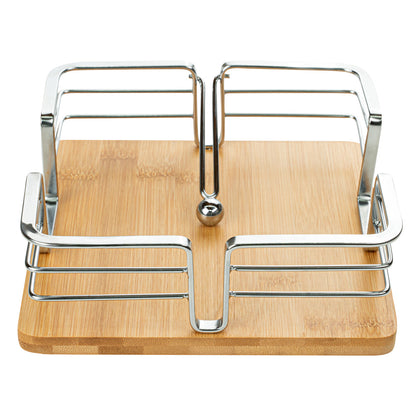 Nature Tek Square Natural Bamboo Napkin Holder - with Weight - 7 3/4" x 7 3/4" x 2 3/4" - 1 count box