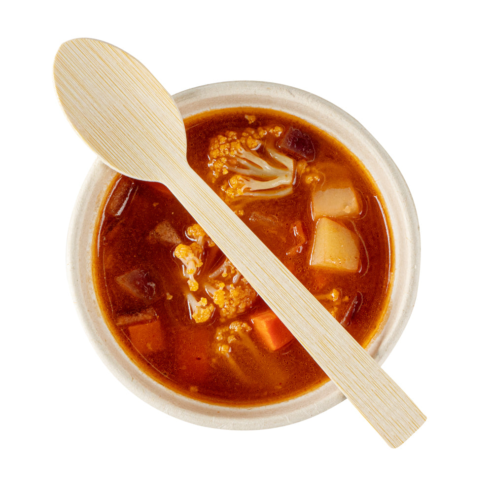 Bambuddha Natural Bamboo Disposable Spoon - with Kraft Paper Pouch - 7" x 1 1/4" - 1000 count box