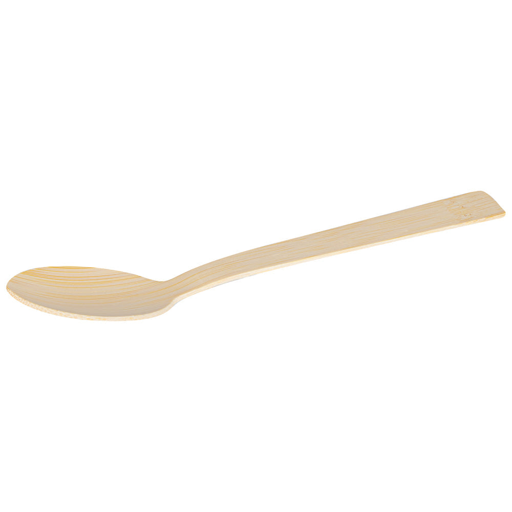 Bambuddha Natural Bamboo Disposable Spoon - with Kraft Paper Pouch - 7" x 1 1/4" - 1000 count box