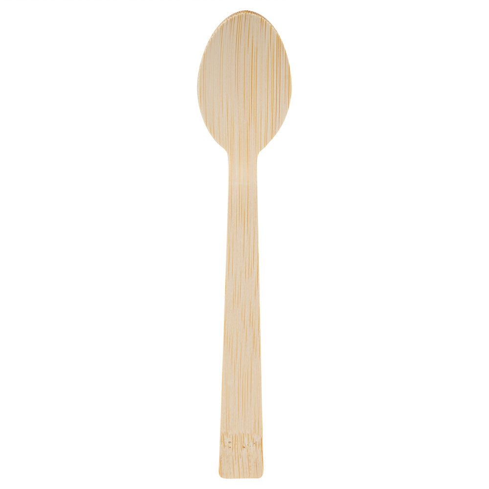 Bambuddha Natural Bamboo Disposable Spoon - with Kraft Paper Pouch - 7" x 1 1/4" - 1000 count box