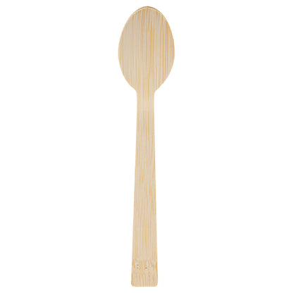 Bambuddha Natural Bamboo Disposable Spoon - with Kraft Paper Pouch - 7" x 1 1/4" - 1000 count box