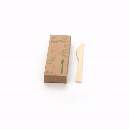 Bambuddha Natural Bamboo Disposable Knife - Retail Pack - 7" x 3/4" - 24 count box