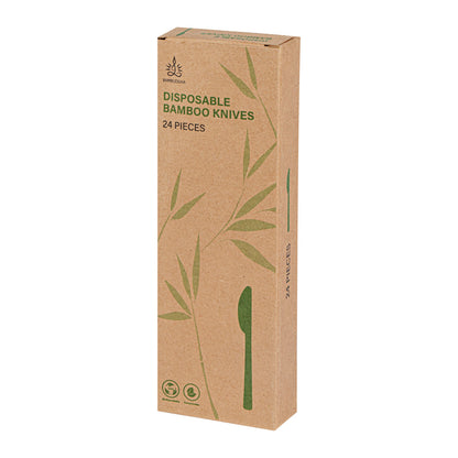 Bambuddha Natural Bamboo Disposable Knife - Retail Pack - 7" x 3/4" - 24 count box