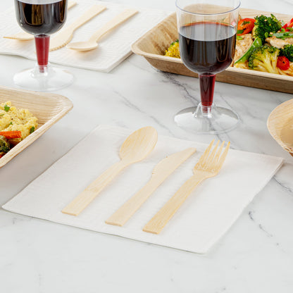 Bambuddha Natural Bamboo Disposable Fork - Retail Pack - 7" x 1" - 24 count box