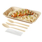 Bambuddha Natural Bamboo Disposable Cutlery Set - with White Napkin and Kraft Paper Pouch - 7" - 100 count box