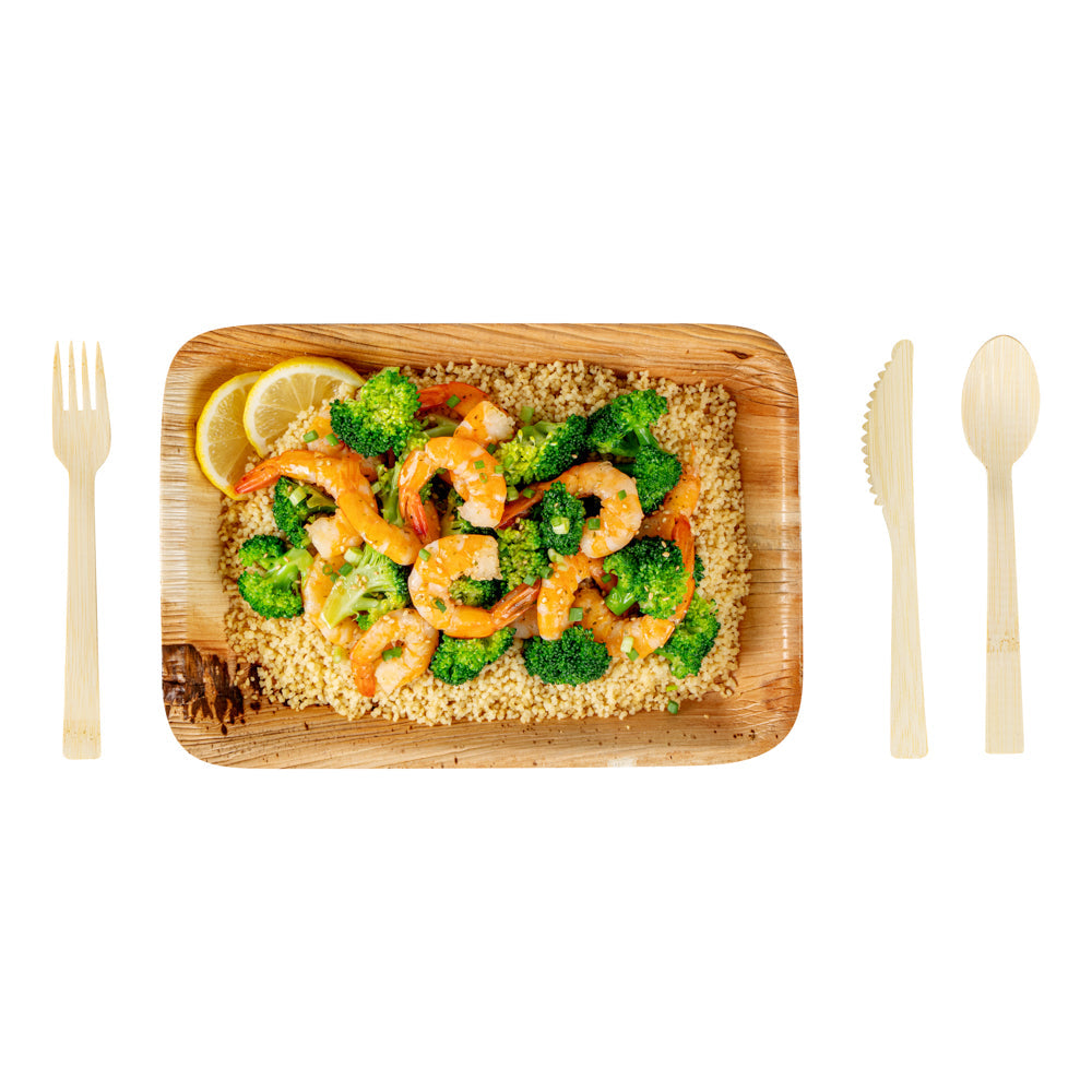 Bambuddha Natural Bamboo Disposable Cutlery Set - 7" - 100 count box