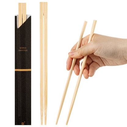 Bambuddha Natural Bamboo Twin Chopsticks - with Paper Sleeve - 8 1/4" - 100 count box