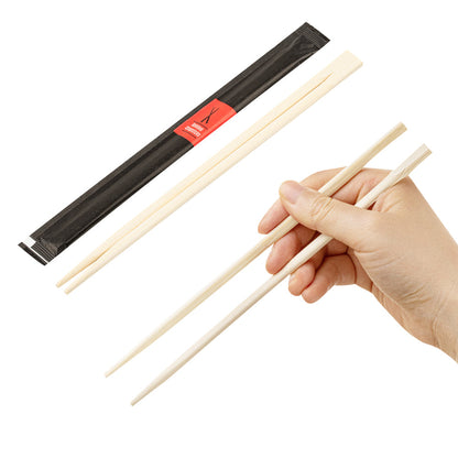Bambuddha Natural Bamboo Twin Chopsticks - Wrapped - 8 1/4" - 100 count box