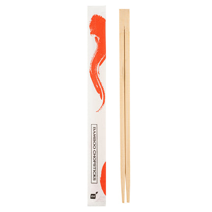 Bambuddha Natural Bamboo Twin Chopsticks - Wrapped - 9" - 100 count box