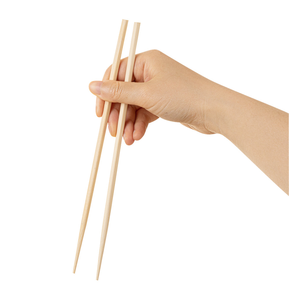 Bambuddha Square Natural Bamboo Modern Chopsticks - with Paper Band - 9 1/2" - 100 count box