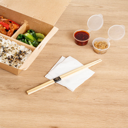 Bambuddha Square Natural Bamboo Modern Chopsticks - with Paper Band - 9 1/2" - 1000 count box