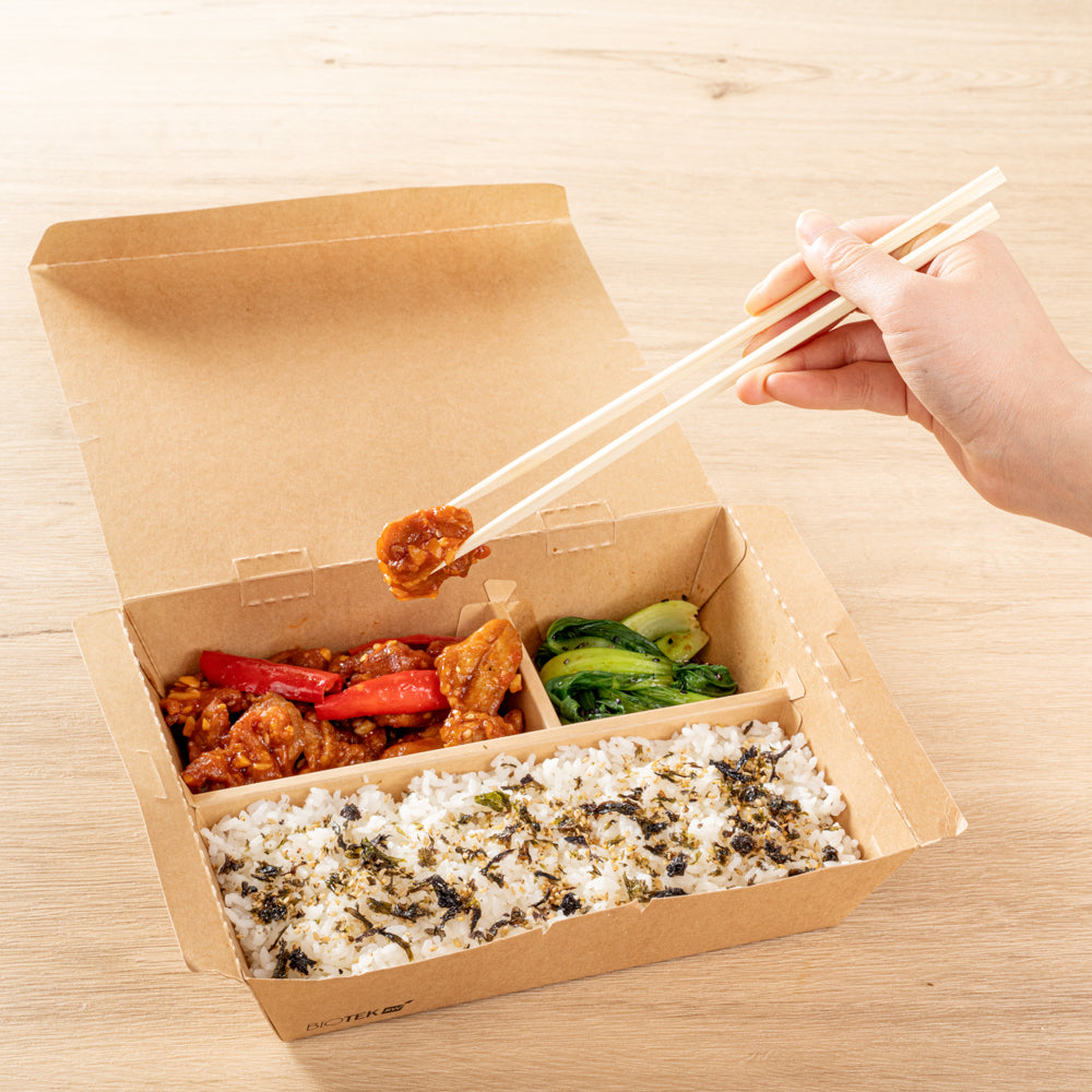 Bambuddha Square Natural Bamboo Modern Chopsticks - with Paper Band - 9 1/2" - 1000 count box