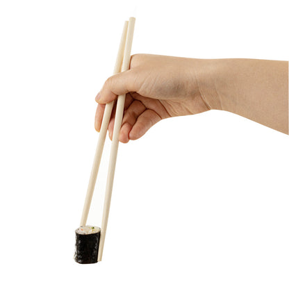 Bambuddha Round Square Natural Bamboo Modern Chopsticks - with Paper Band - 9 1/2" - 100 count box