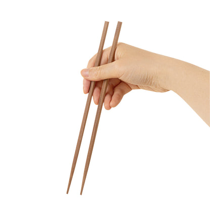 Bambuddha Square Brown Bamboo Modern Chopsticks - with Paper Band - 9 1/2" - 100 count box
