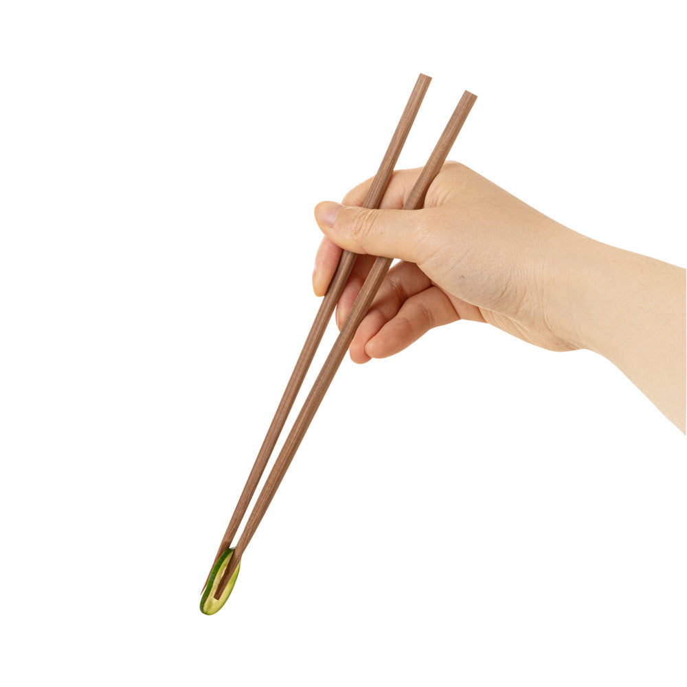 Bambuddha Square Brown Bamboo Modern Chopsticks - with Paper Band - 9 1/2" - 1000 count box